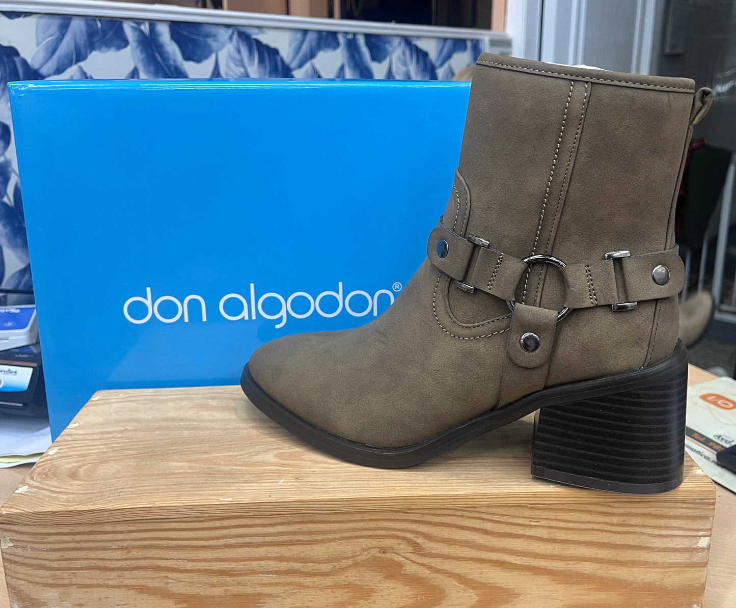 Botines para mujer DON ALGODON Edinburgo de piel sintética marron