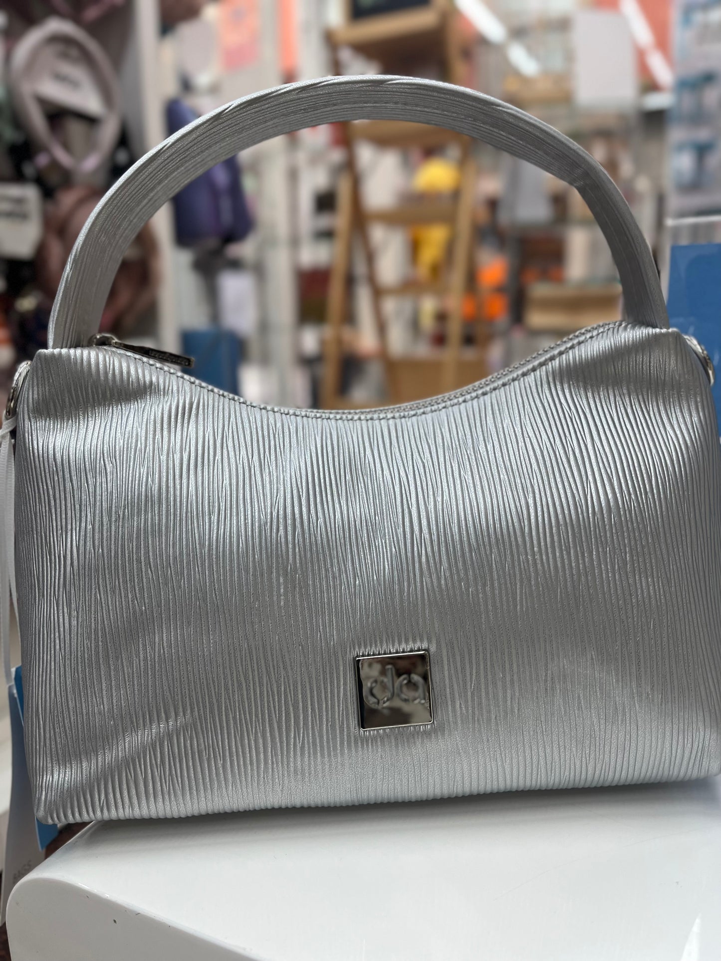 Bolso de mano y bandolera don algodon plata QV7874 009